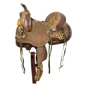 10" DOUBLE T CHEETAH STYLE HARD SEAT BARREL SADDLE