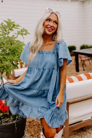 Adorable Days Chambray Mini Dress