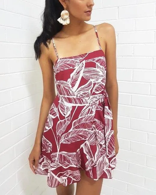 All The Things We Love Leaf Floral Wrap Dress in More Colors