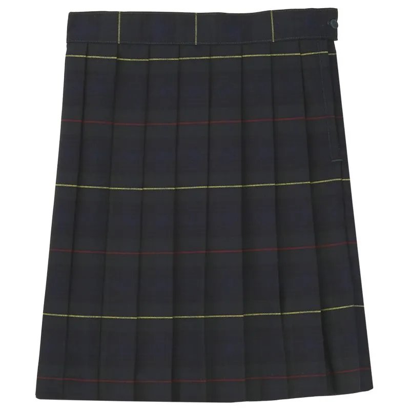 Below The Knee Plaid Pleated Skirt
