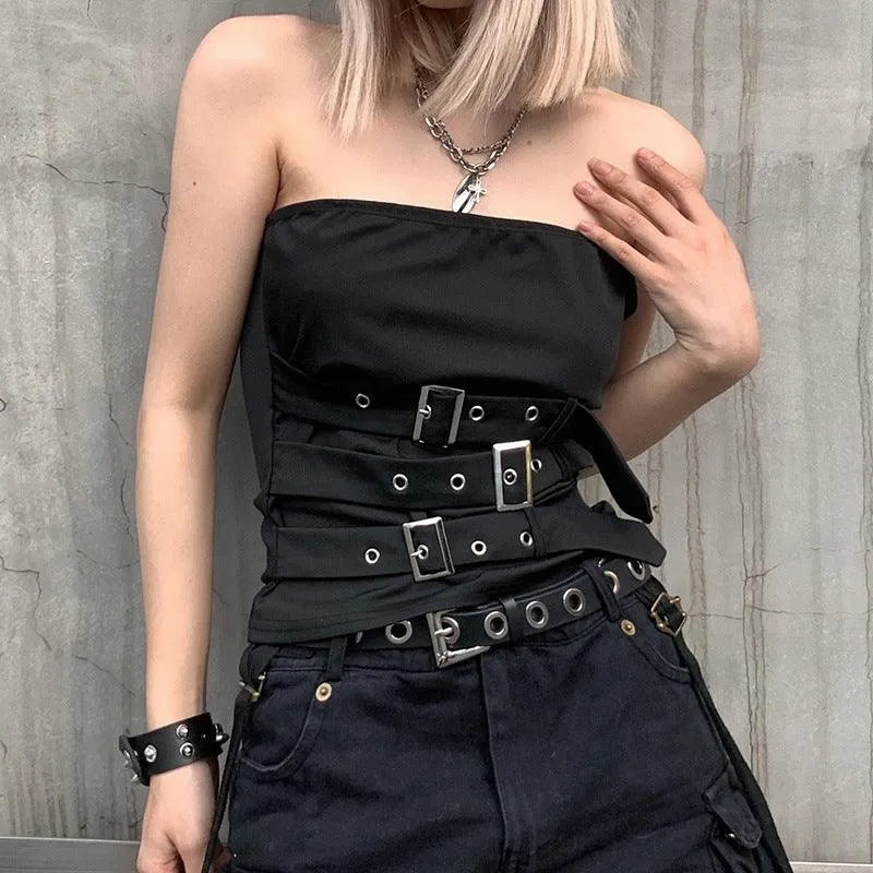 Belted Bandeau Top – Bold and Edgy Style