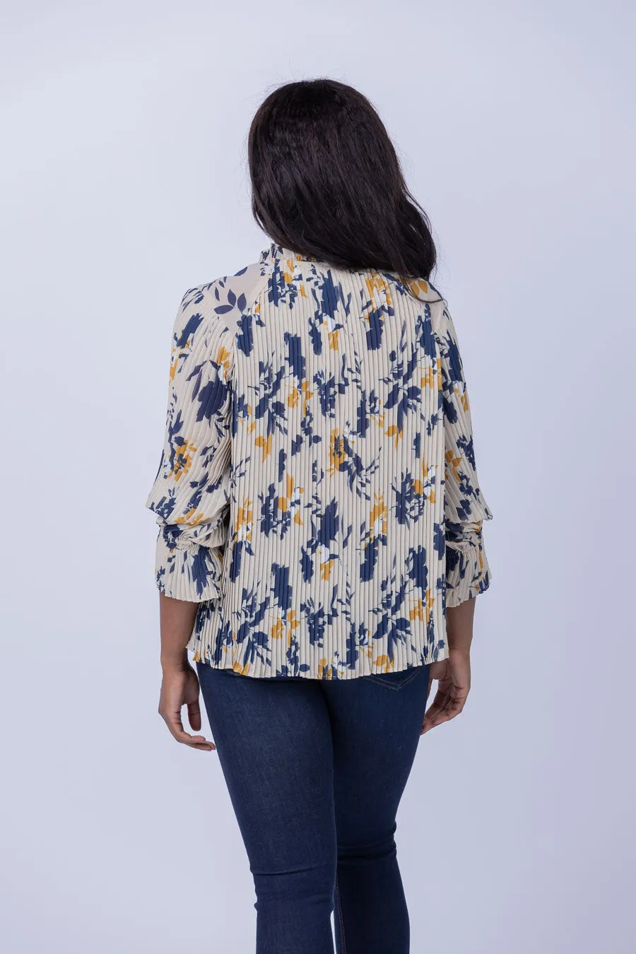 Christy Lynn Naomi Blouse in Inkblot Ivory