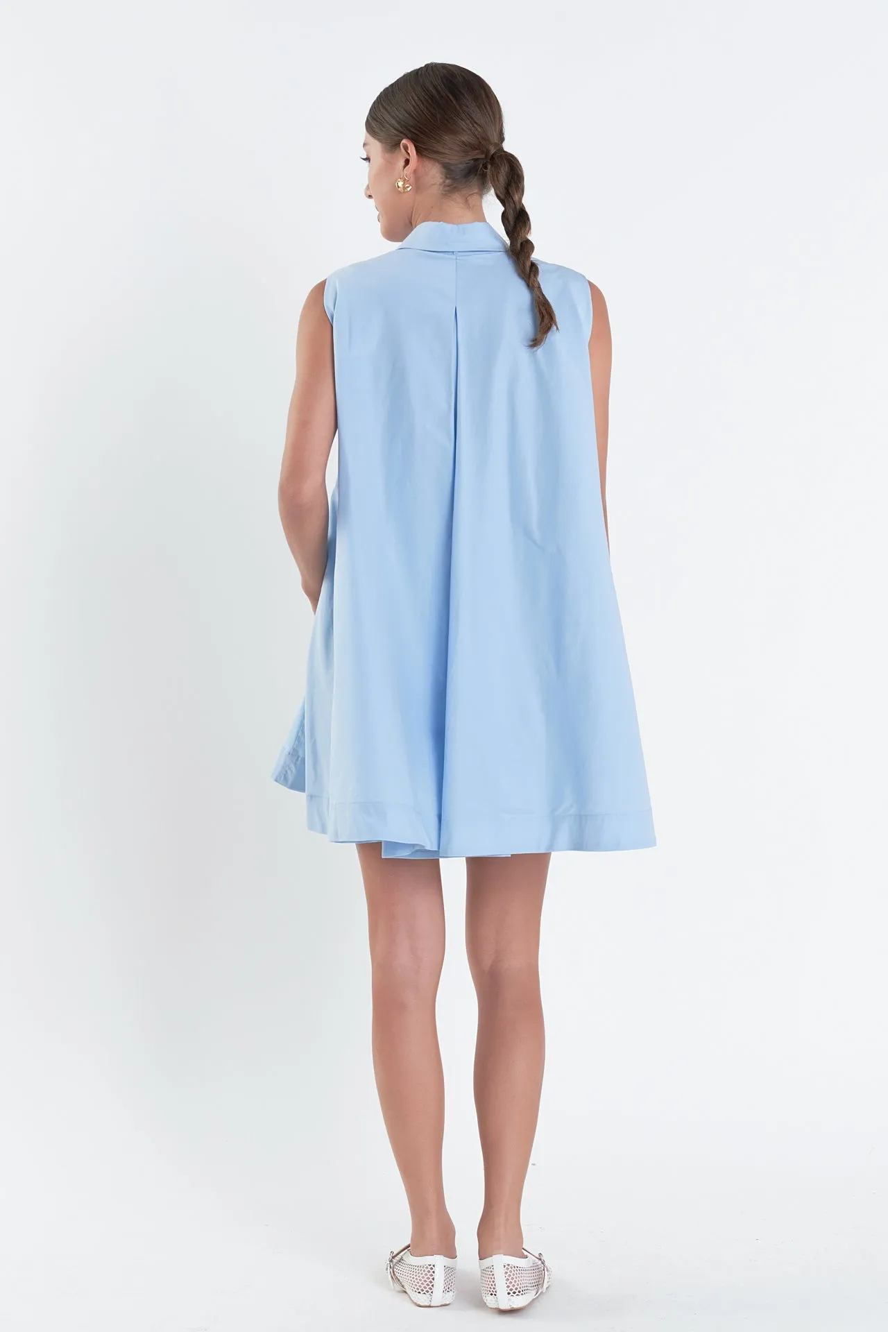 English Factory - Sleeveless Bow Shirt Dress
