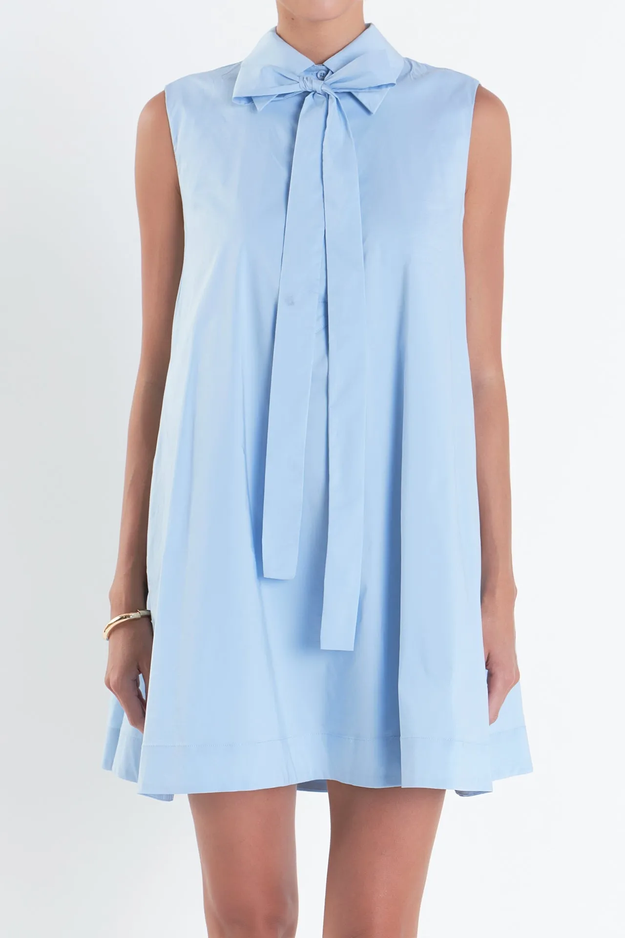English Factory - Sleeveless Bow Shirt Dress