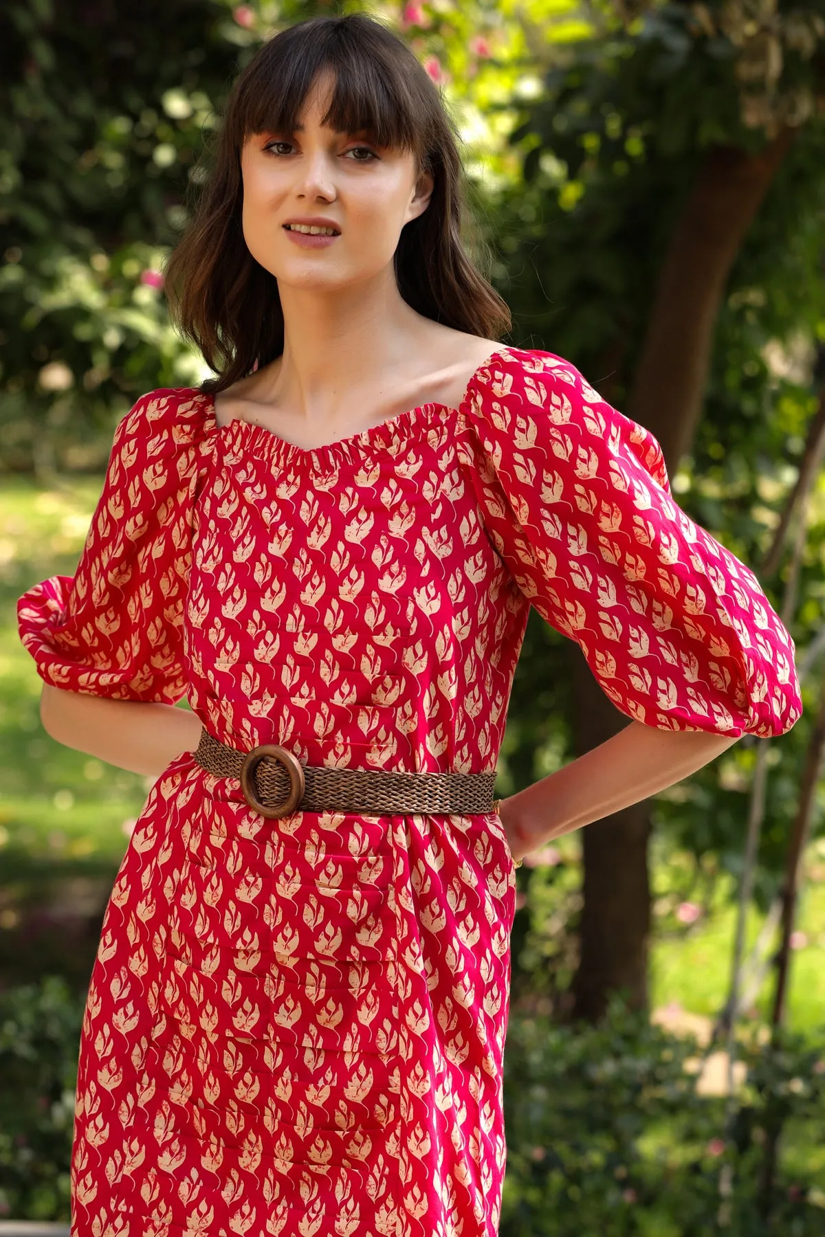 Flames on Cotton Pink Dress