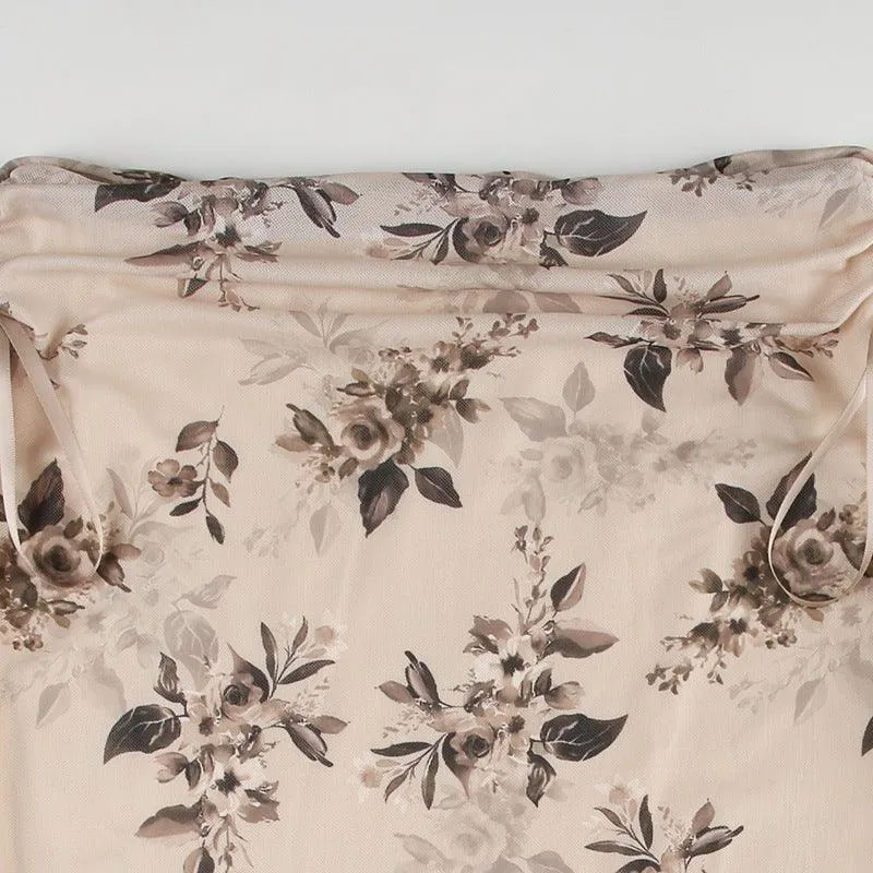 Floral Drawstring Trumpet Skirt