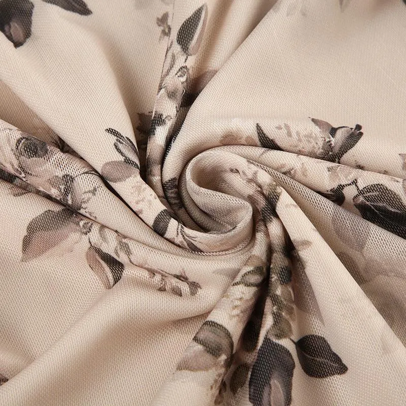 Floral Drawstring Trumpet Skirt