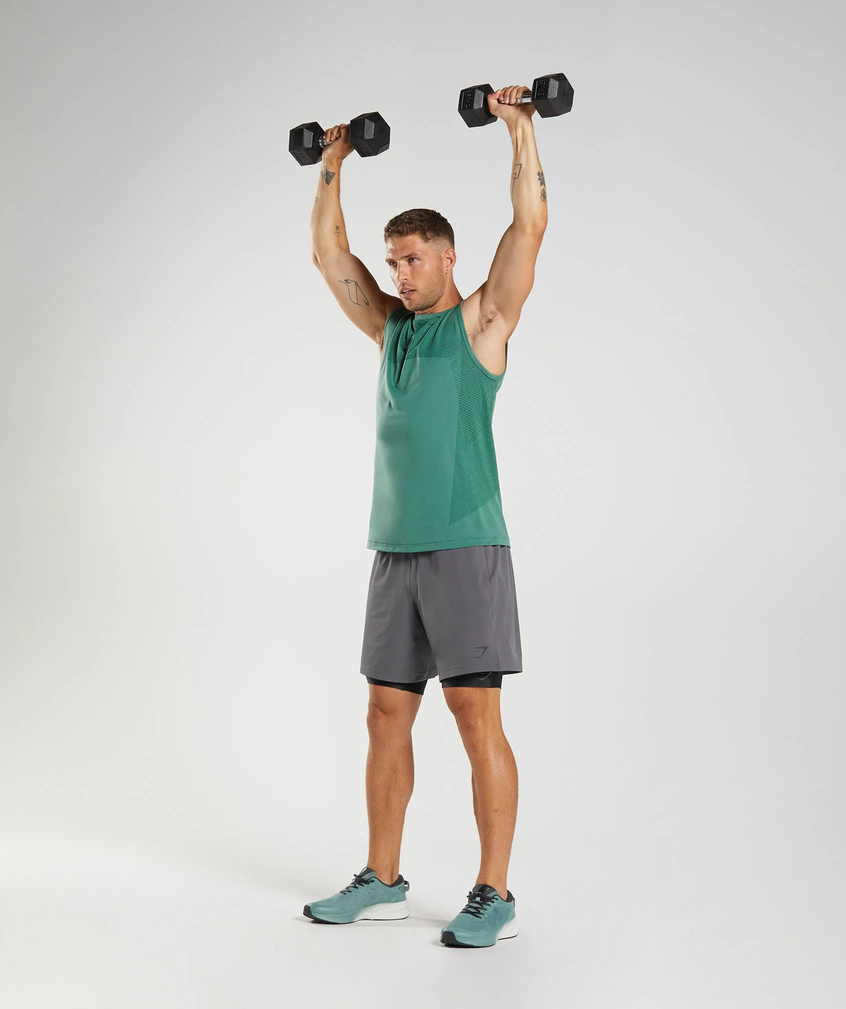 Gymshark Apex Seamless Tank - Hoya Green/Woodland Green