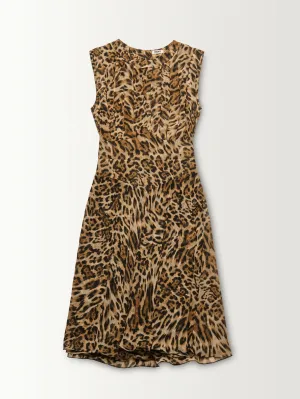 PLEATED SLIT BODICE DRESS
