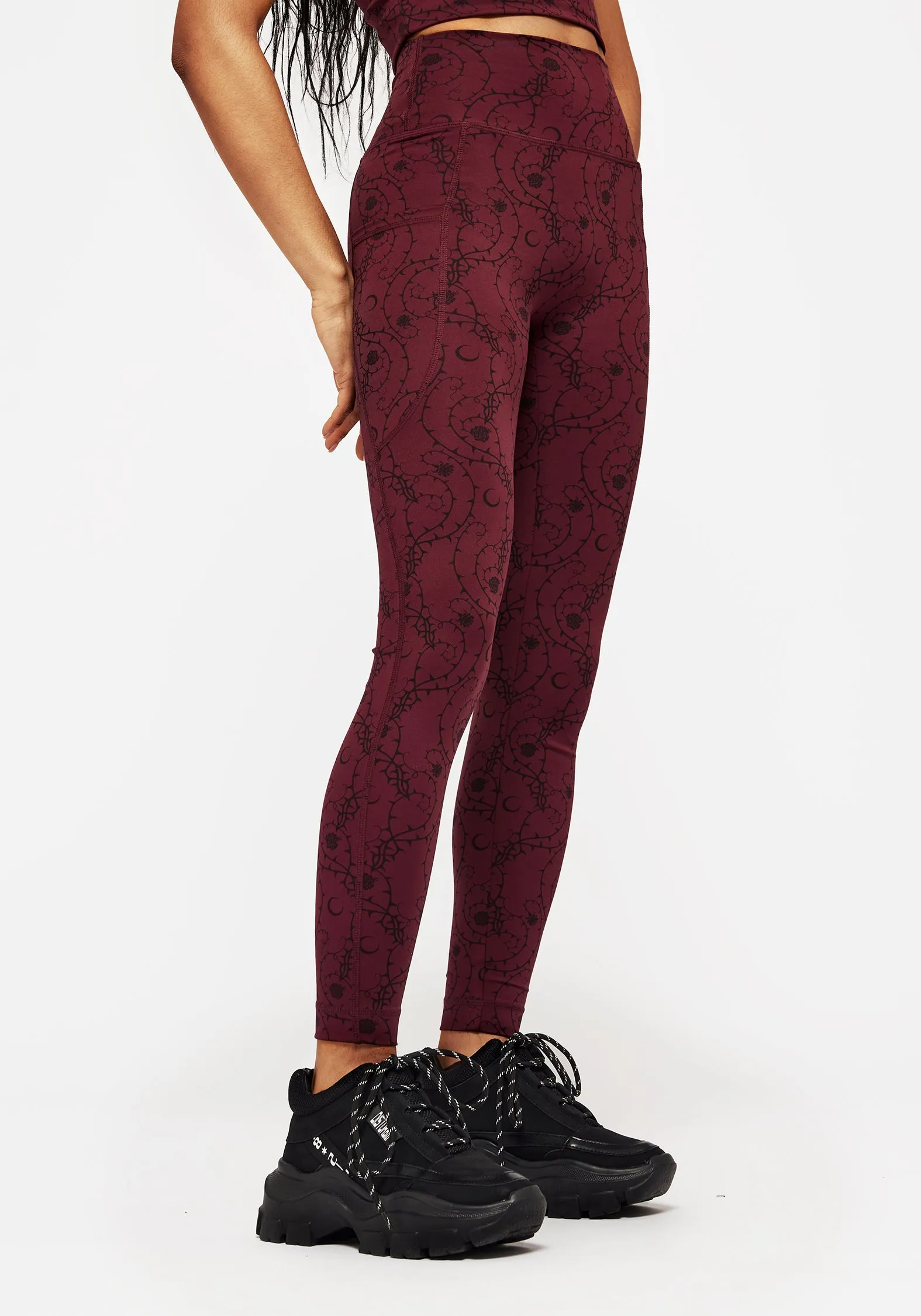 Rosethorn Floral Print Athleisure Sports Leggings