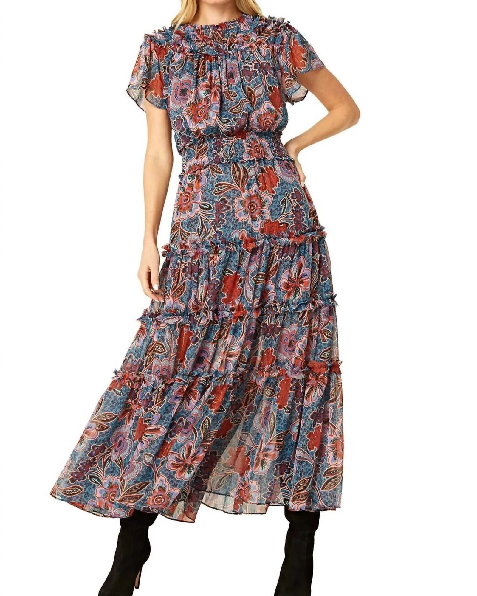 Suki Dress in Cerulean Flora | Cerulean Flora