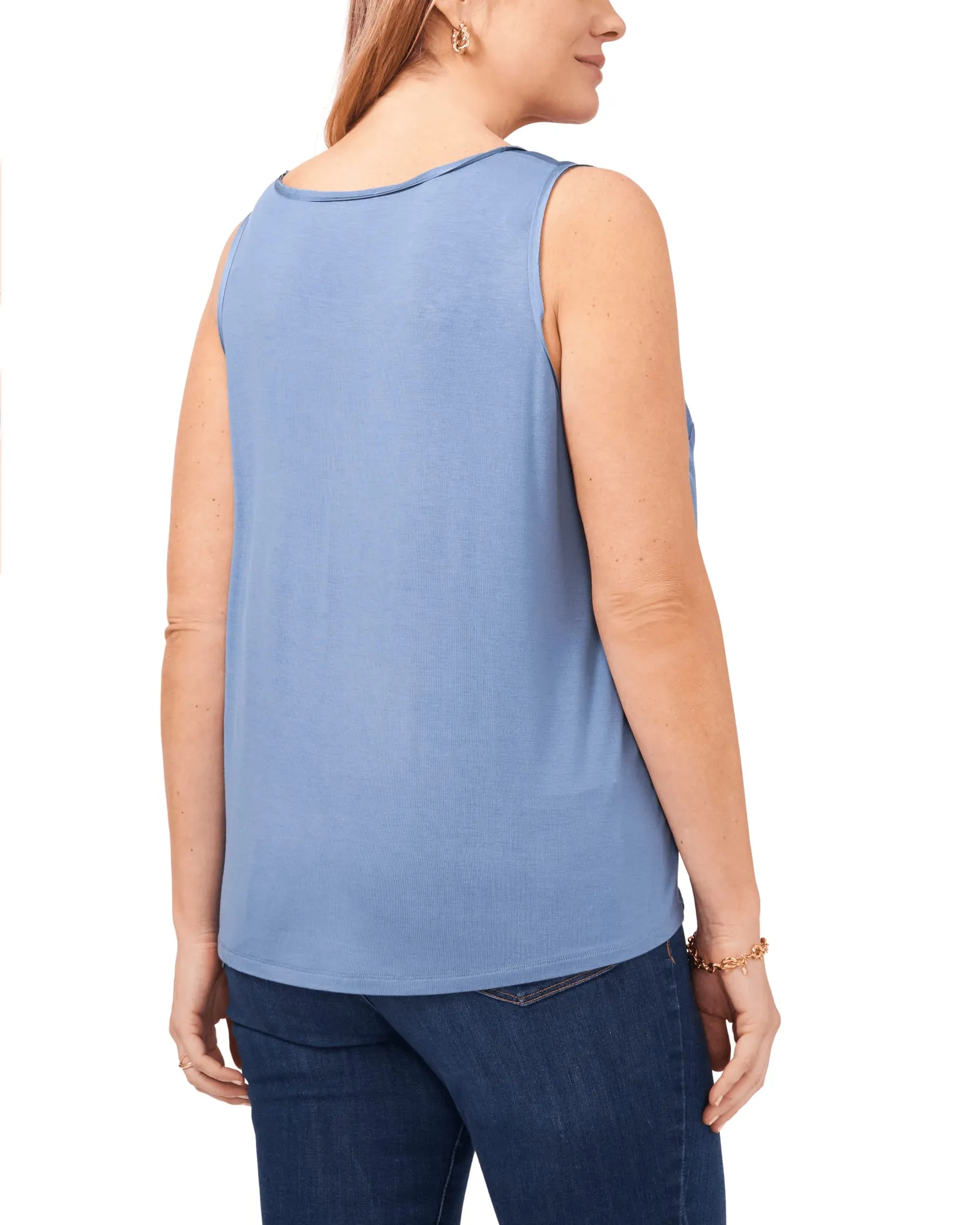 Tanya Scoop Neck Tank Top | PORCELIN BLUE-414